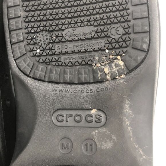 Crocs Black Dual Comfort Crocs Lock Slip Resistant Non Marking Mens 11 Work - Picture 14 of 15